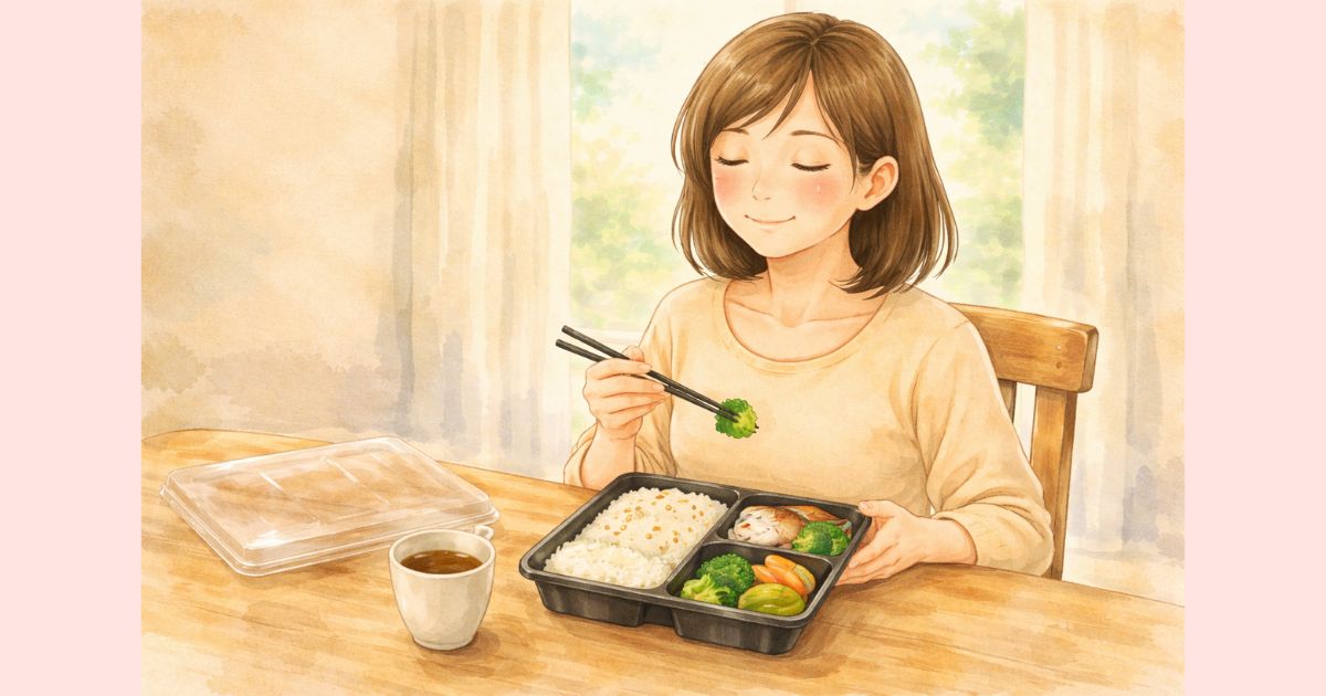 鉄分が摂れる宅配弁当を食べて貧血改善を目指す産後ママ