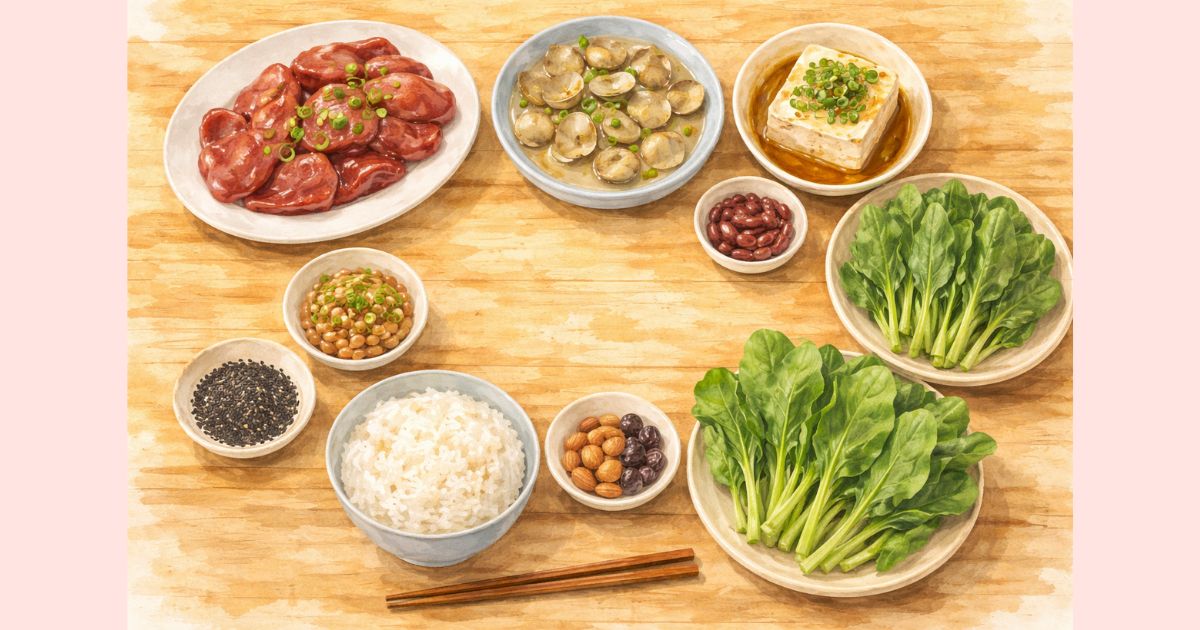 産後の貧血改善に役立つ鉄分が豊富な食材一覧