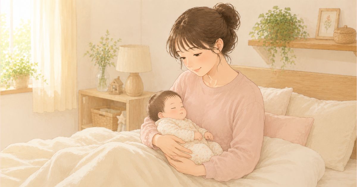 産褥期を安静に過ごす女性